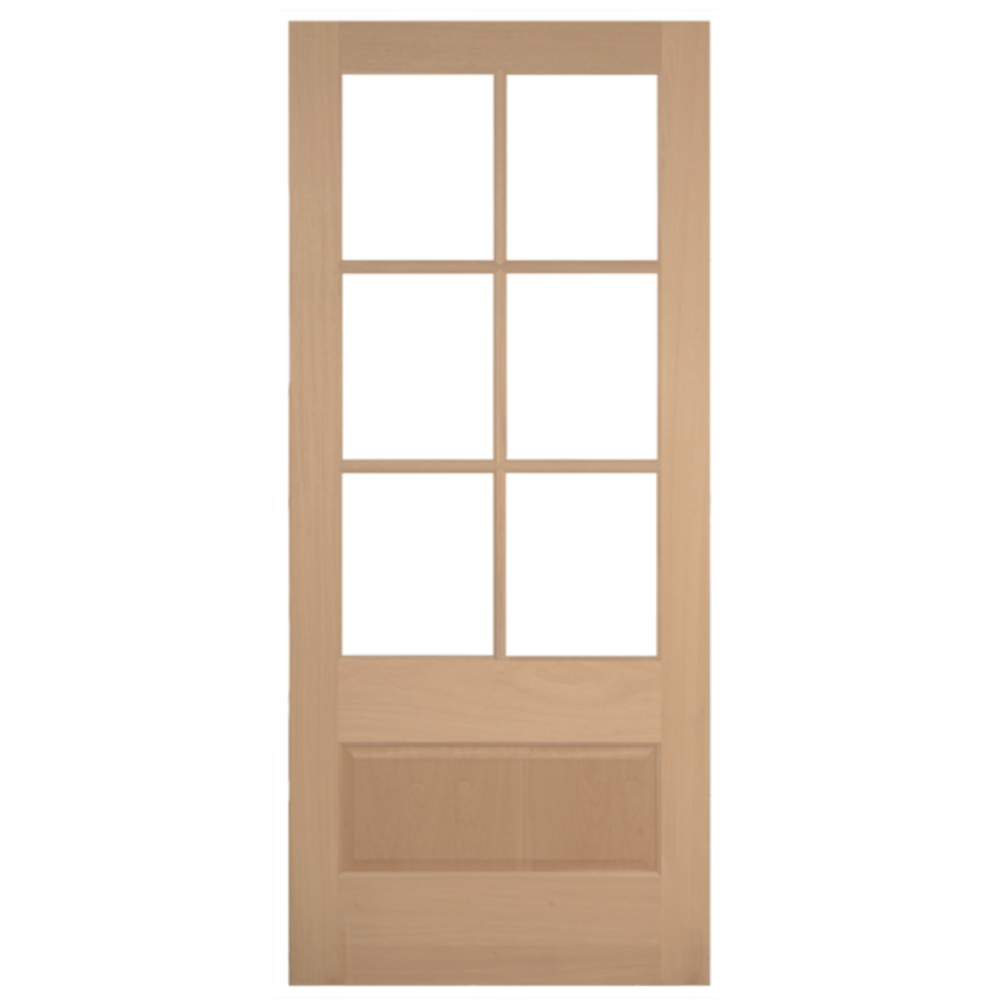 36x80 in Exterior Mahogany Door Slab | 6 Lite